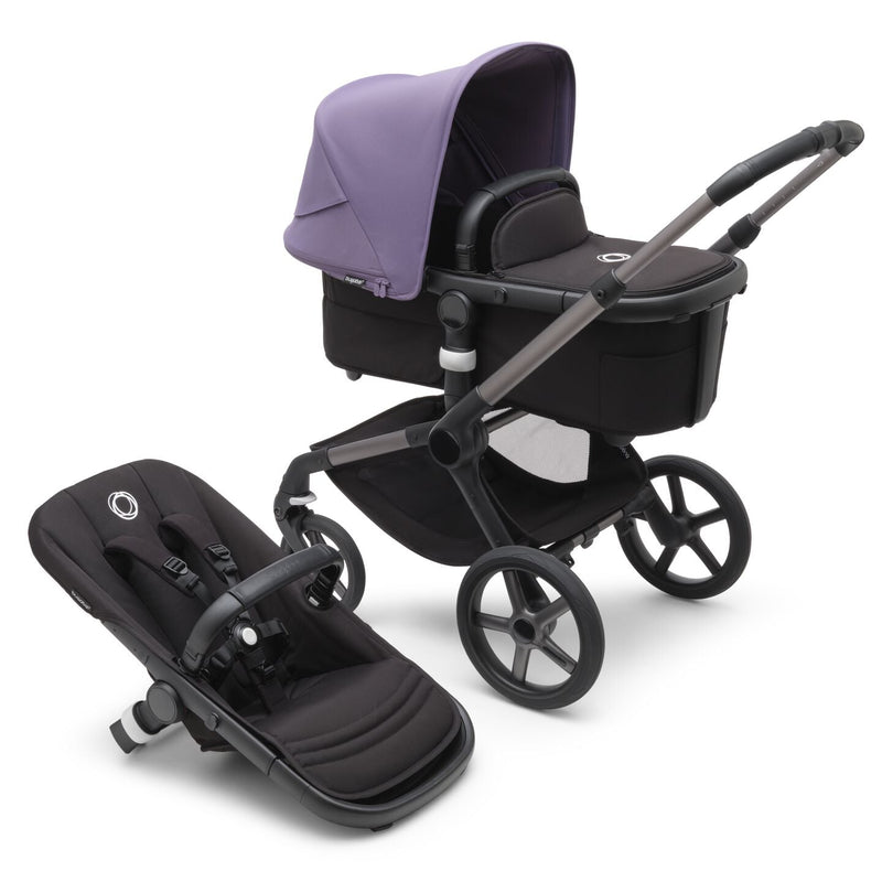 Bugaboo Fox 5 Bassinet & Seat Stroller - Graphite Chassis - Astro Purple/Black - Luna Baby Store Miami