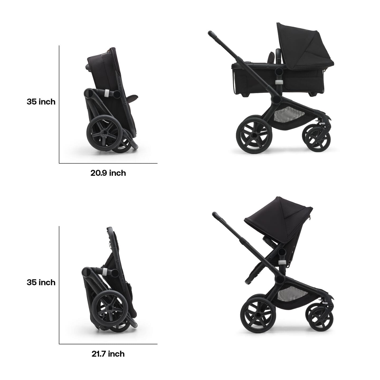 Bugaboo Fox 5 Bassinet & Seat Stroller - Graphite Chassis-Grey Mélange - Luna Baby Store Miami