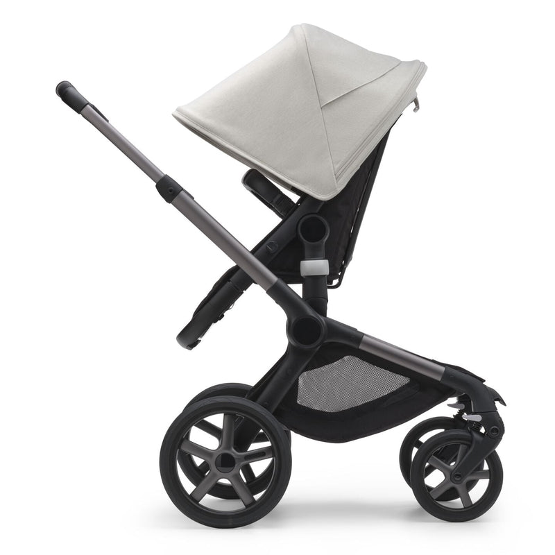 Bugaboo Fox 5 Bassinet & Seat Stroller - Graphite Chassis - Misty White/Black - Luna Baby Store Miami