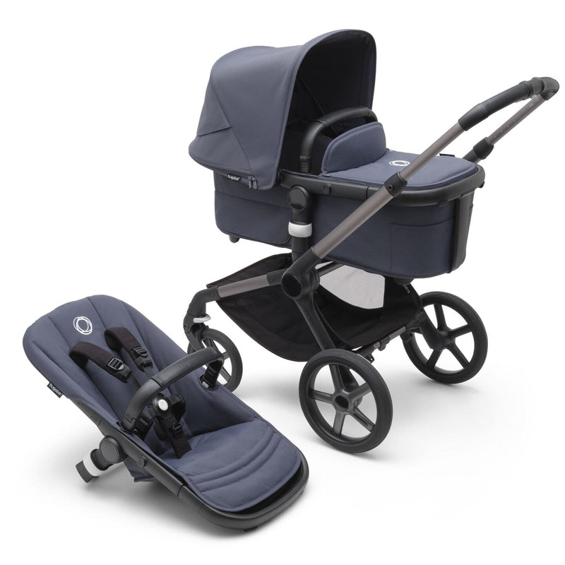 Bugaboo Fox 5 Bassinet & Seat Stroller - Graphite Chassis-Stormy Blue