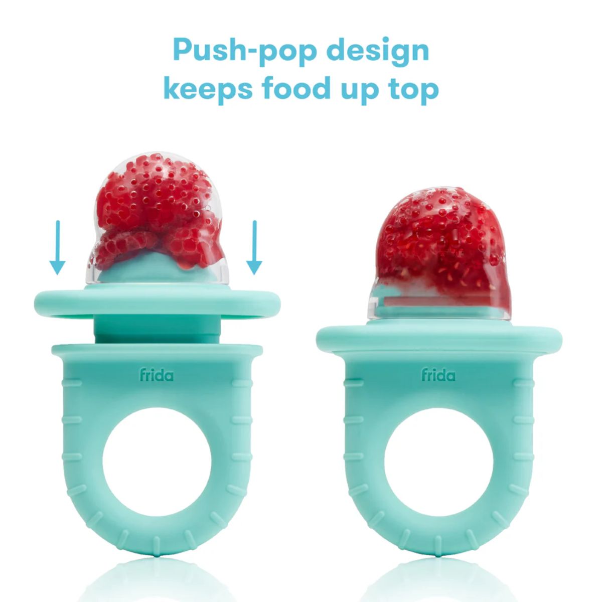 Frida Baby Push Pop Baby Food Feeder - Light Teal Blue