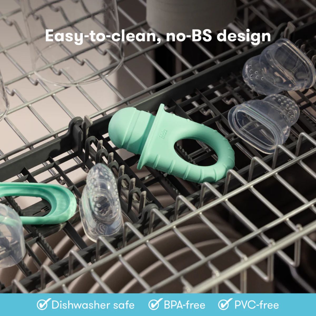 Frida Baby Push Pop Baby Food Feeder - Light Teal Blue