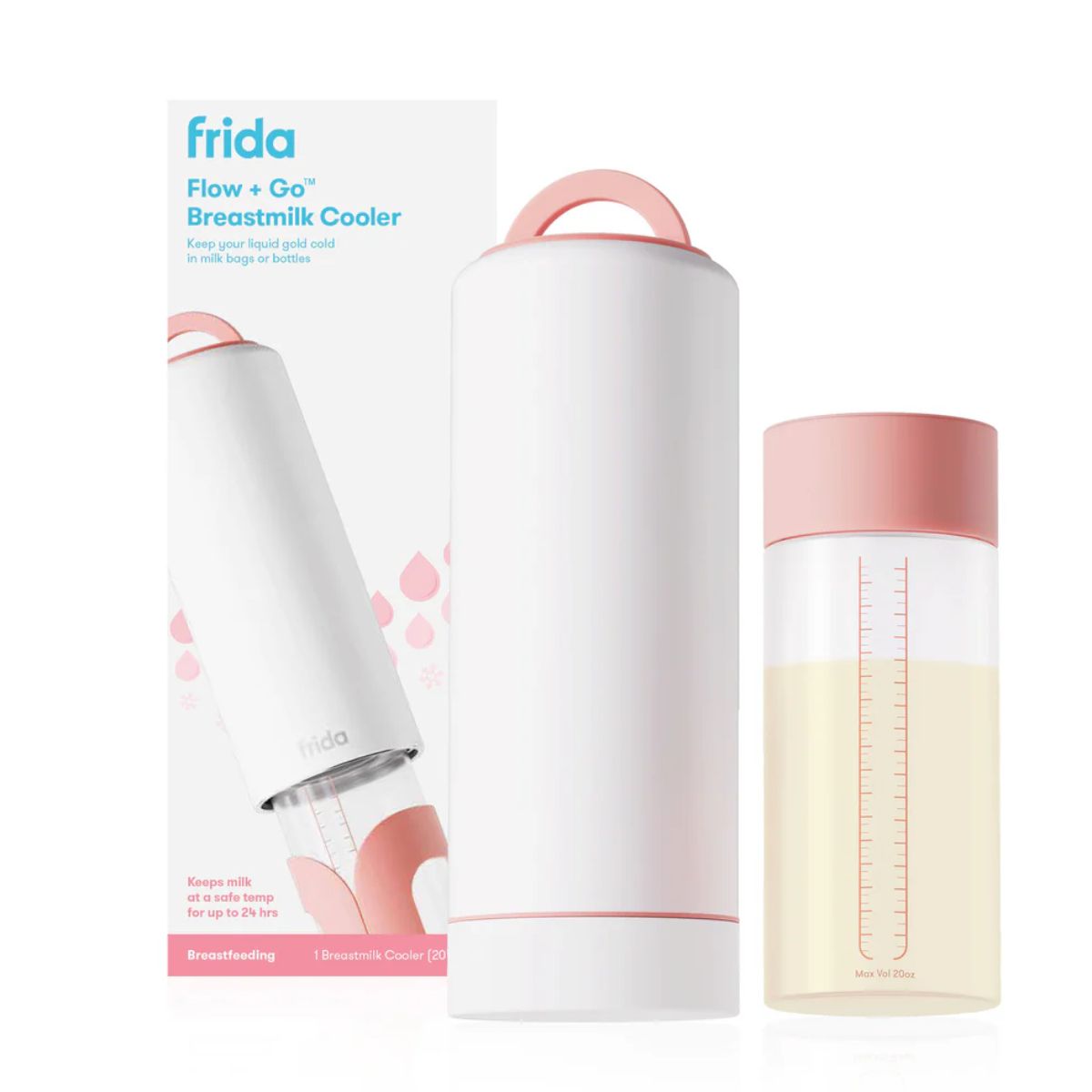 Frida Mom Flow + Go Breastmilk Cooler Bottle 20 oz on Luna Baby Store Miami