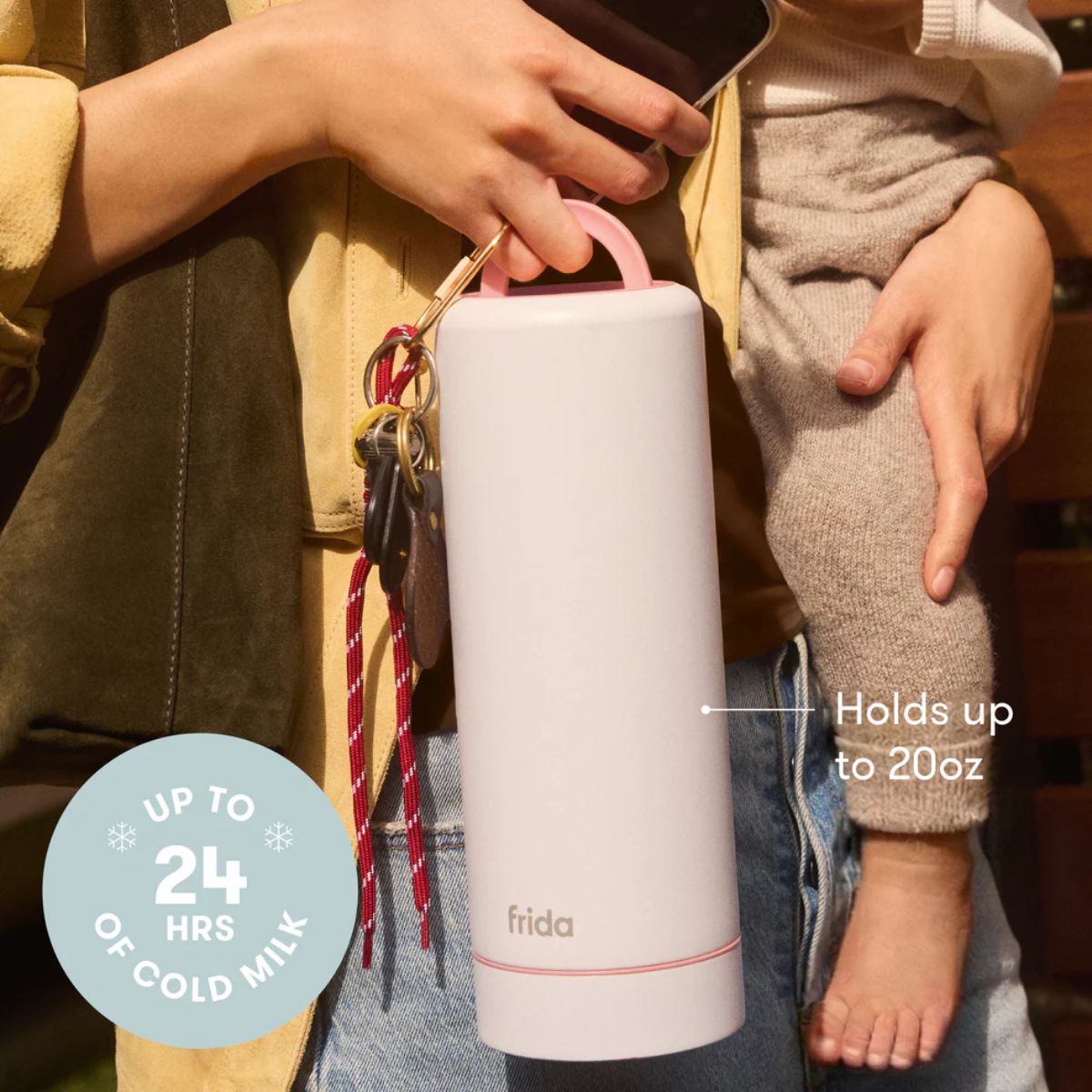 Frida Mom Flow + Go Breastmilk Cooler Bottle 20 oz