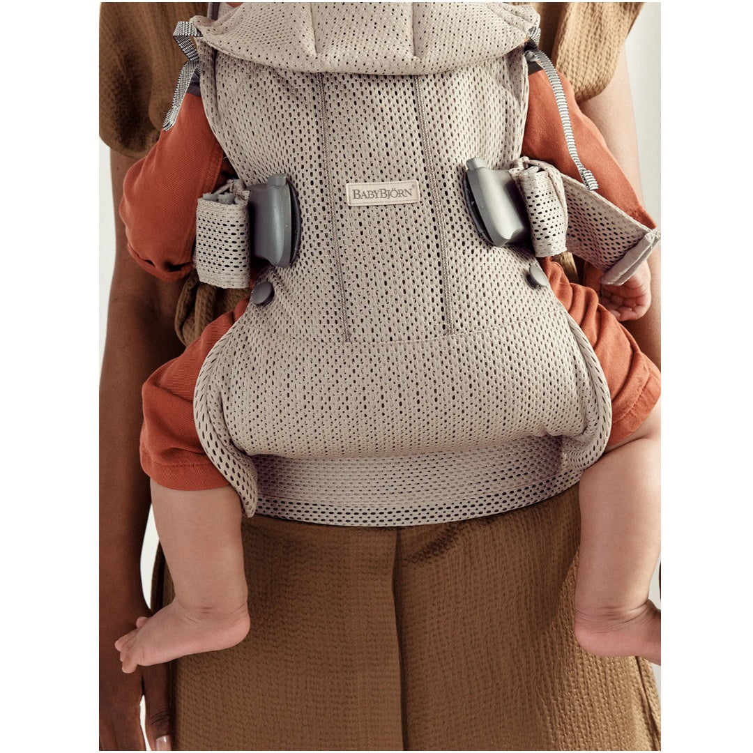 BabyBjörn Baby Carrier One Air 3D Mesh - Beige Gray - Breathable 3D Mesh Design