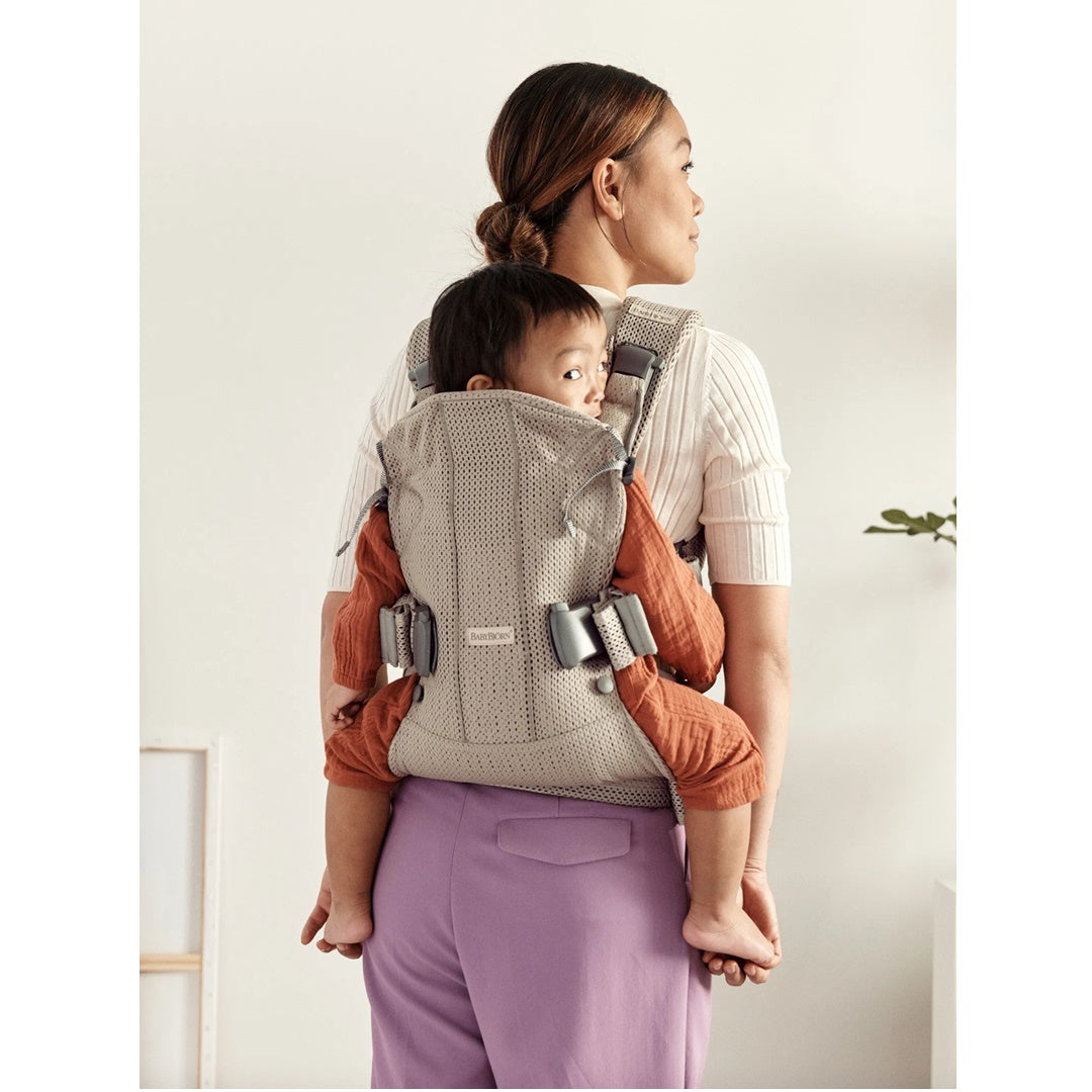 BabyBjörn Baby Carrier One Air 3D Mesh - Beige Gray - Grows from Newborn to 3 Years
