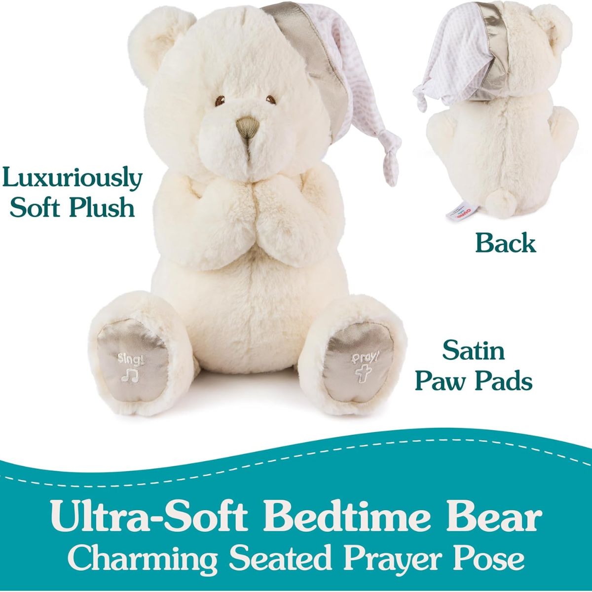 GUND Animated Goodnight Prayer Bear Plush Teddy Bear 11" on Luna Baby Store Miami