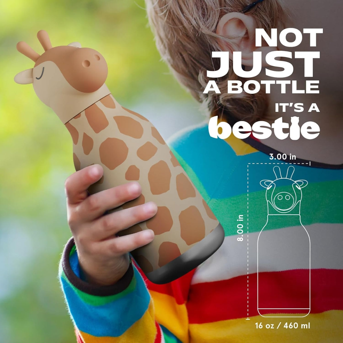 Garrafa Térmica Infantil Asobu Bestie Girafa 460ML - Leakproof & Easy to Drink From