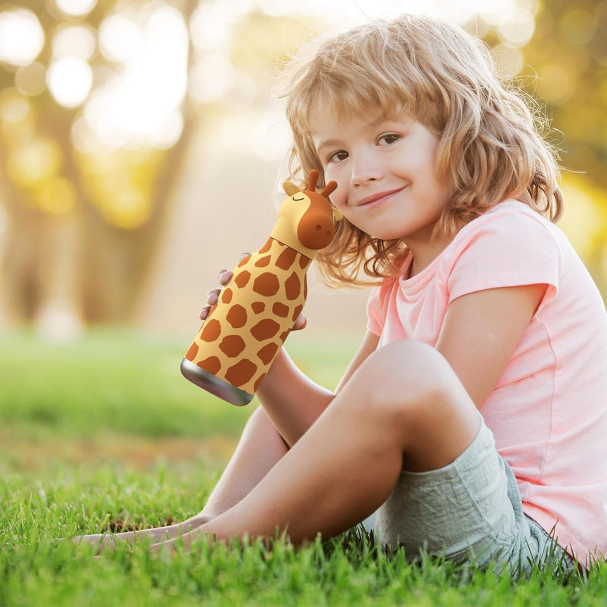 Garrafa Térmica Infantil Asobu Bestie Girafa 460ML - Playful Character Design