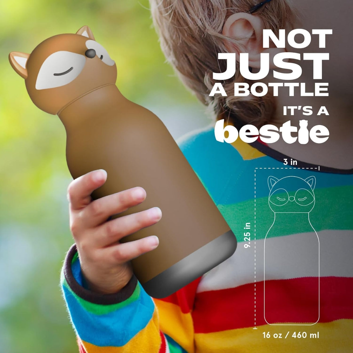 Garrafa Térmica Infantil Asobu Bestie Raposa 460ML - Leakproof & Easy to Drink From