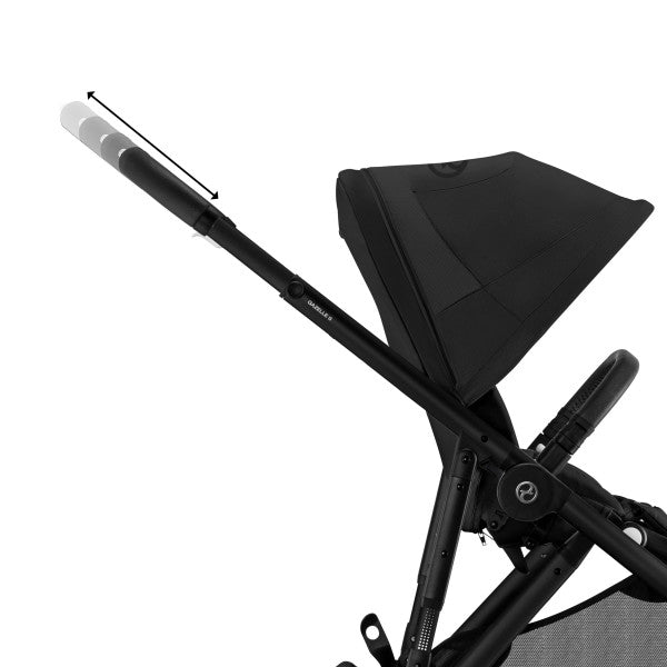 Gazelle S 2 Stroller - Black Frame/Moon Black Seat