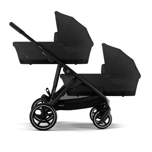 Cybex - Egazelle/Gazelle S Cot, Moon Black - Flexible Setup for One Baby or Twins