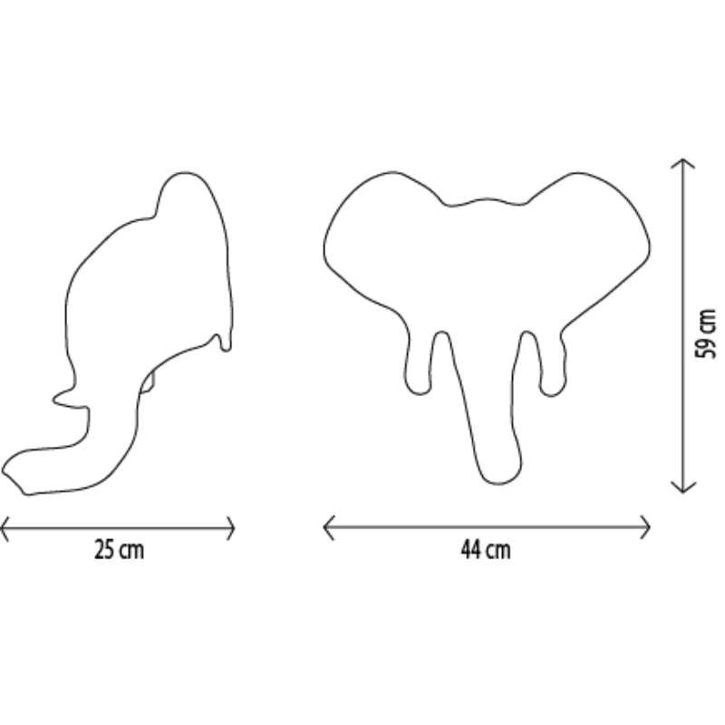 George The Elephant Soft Plush Wall Decoration
