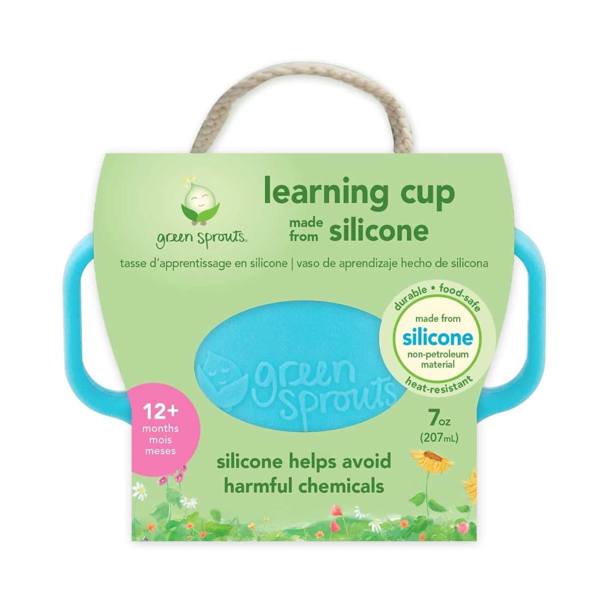 Green Sprouts Learning Cup Made From Silicone - Aqua
