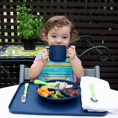 Green Sprouts Learning Cup Made From Silicone - Navy
