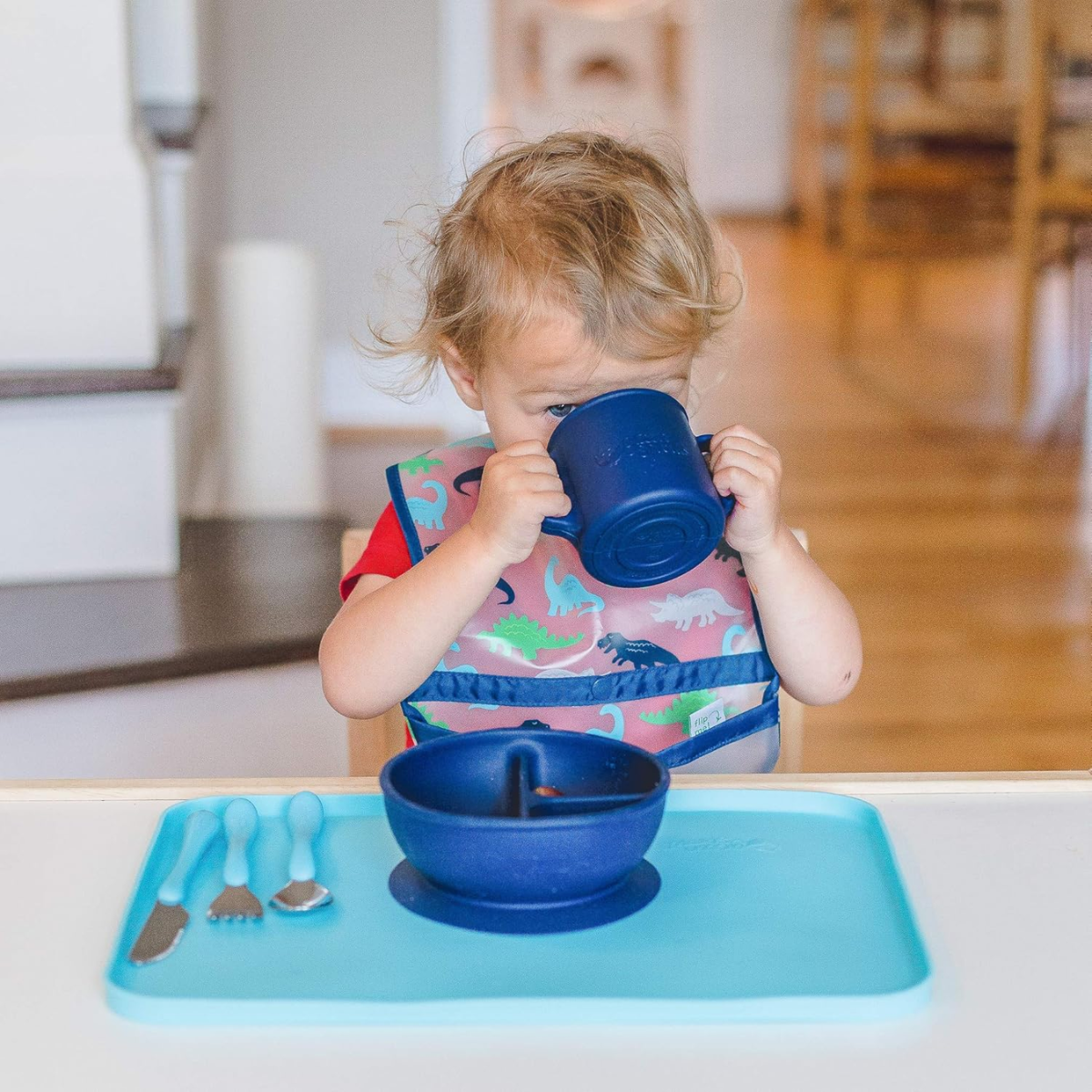 Green Sprouts Learning Cup Made From Silicone - Navy on Luna Baby Store Miami