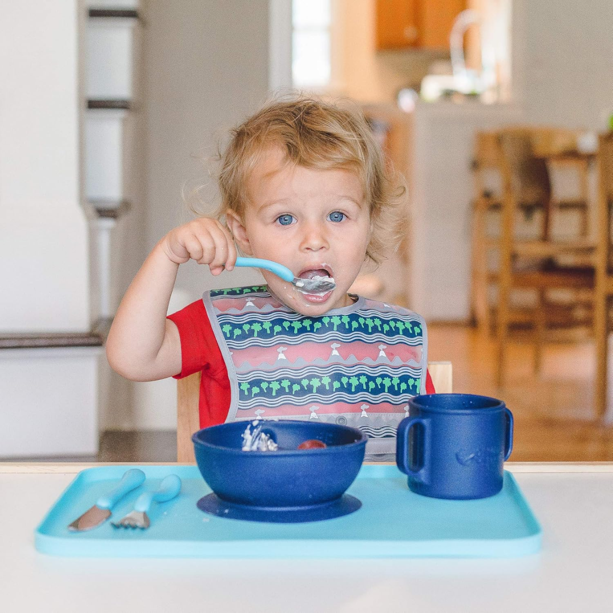 Green Sprouts Learning Cup Made From Silicone - Navy on Luna Baby Store Miami