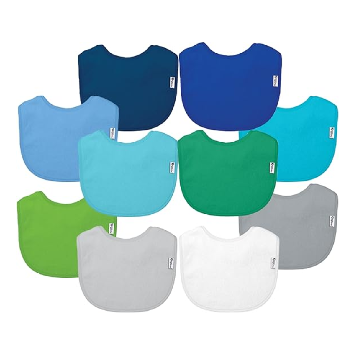 Green Sprouts Stay-Dry Everyday Bibs 10 pack - Blue Set