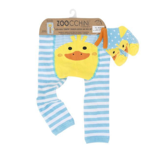 Zoocchini Grip+Easy Comfort Crawler Legging & Socks Set Duck