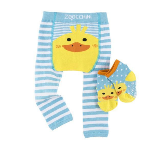 Zoocchini Grip+Easy Comfort Crawler Legging & Socks Set Duck