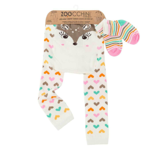 Zoocchini Grip+Easy Comfort Crawler Legging & Socks Set Fawn