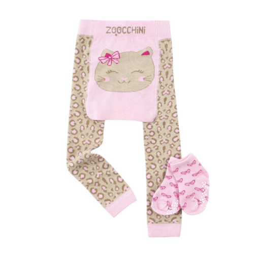 Zoocchini Grip+Easy Comfort Crawler Legging & Socks Set Kitty