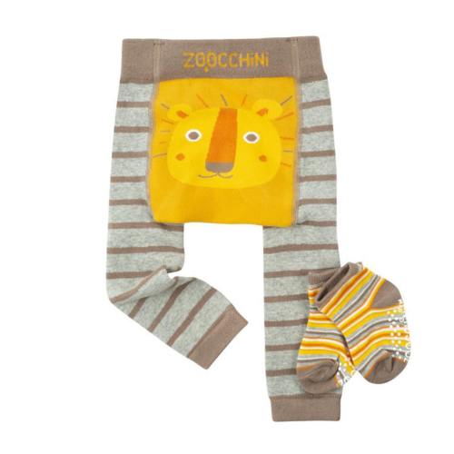 Zoocchini Grip+Easy Comfort Crawler Legging & Socks Set Lion