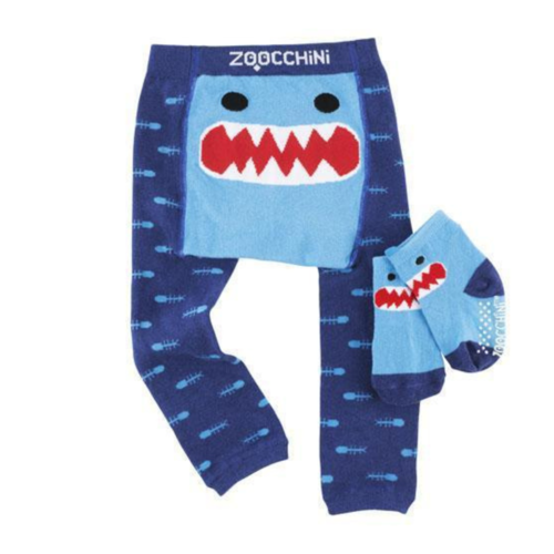 Zoocchini Grip+Easy Comfort Crawler Legging & Socks Set Shark