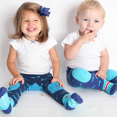 Zoocchini Grip+Easy Comfort Crawler Legging & Socks Set Shark