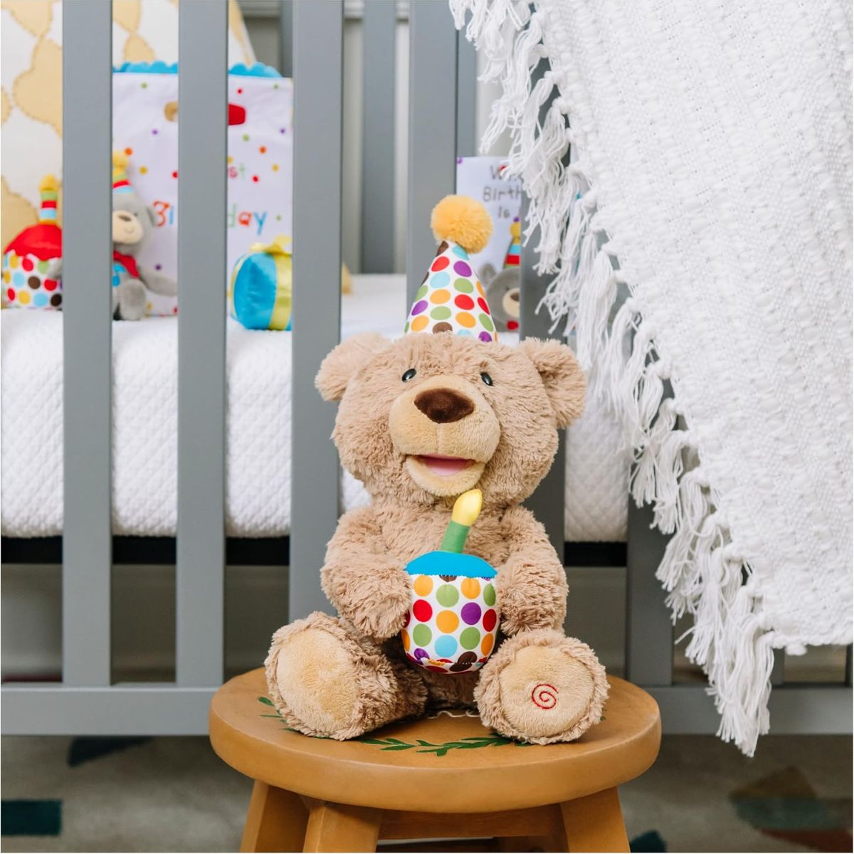 Gund Happy Birthday Animated Teddy 12 In on Luna Baby Store Miami