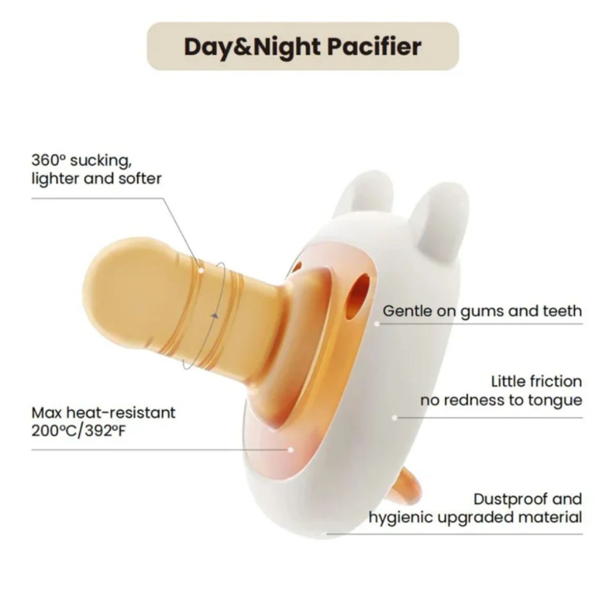 HEORSHE Day & Night Pacifier 3M+