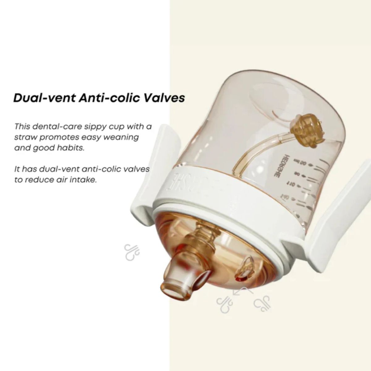 HEORSHE Sippy Cup 7oz (6M+) - White