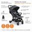 HIBUD FLOW Ultra-Compact Travel Stroller - Grey on Luna Baby Store Miami