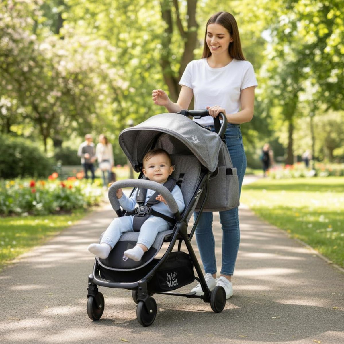 HIBUD FLOW Ultra-Compact Travel Stroller - Grey