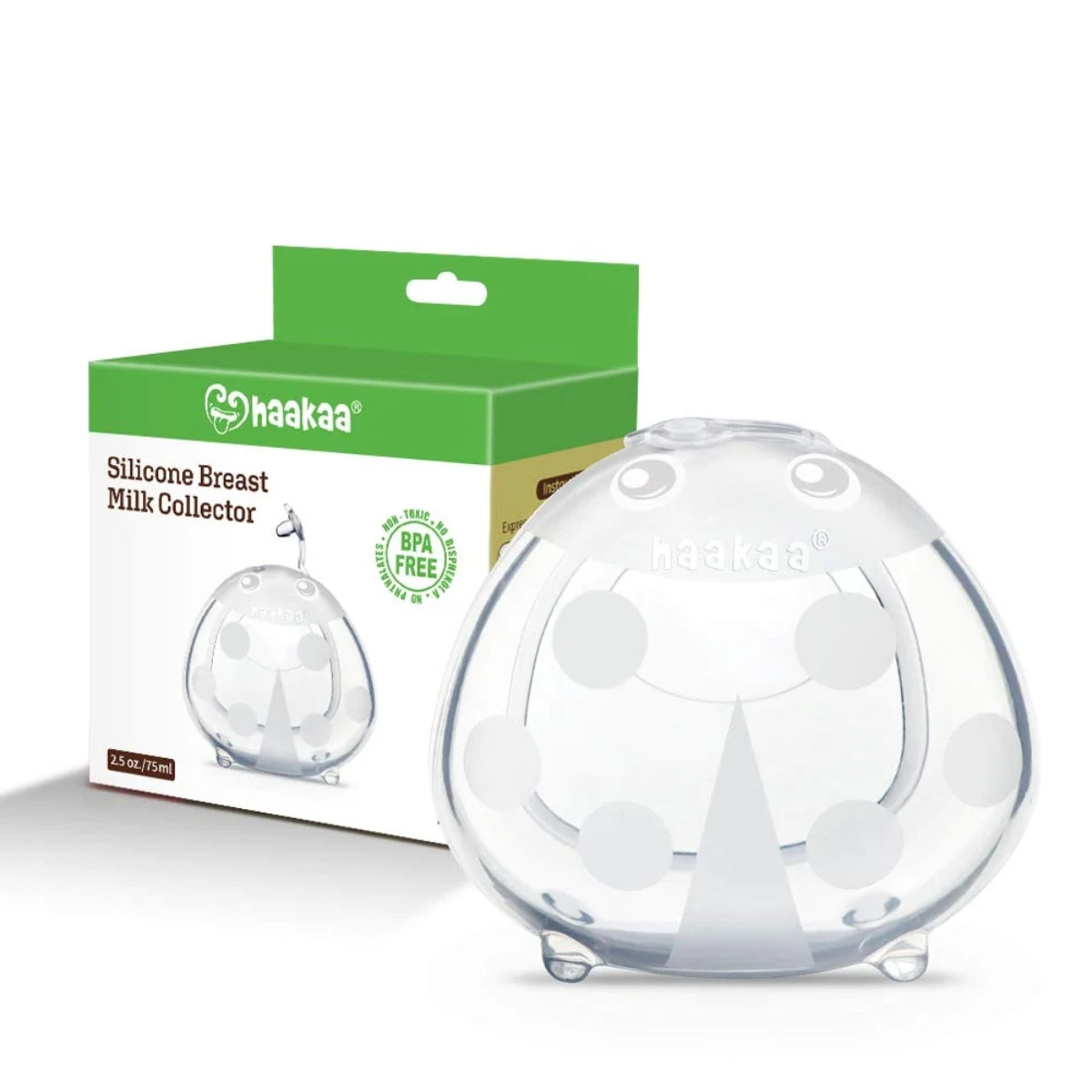 Haakaa Ladybug Silicone Breast Milk Collector, 2.5 oz/75 ml