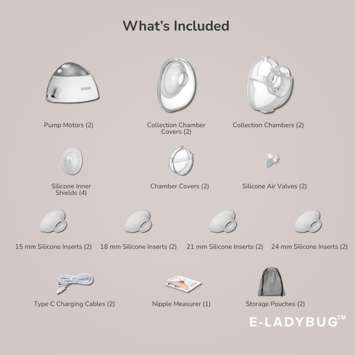 Haakaa E-Ladybug Wearable Electric Breast Pump - 2PK on Luna Baby Store Miami
