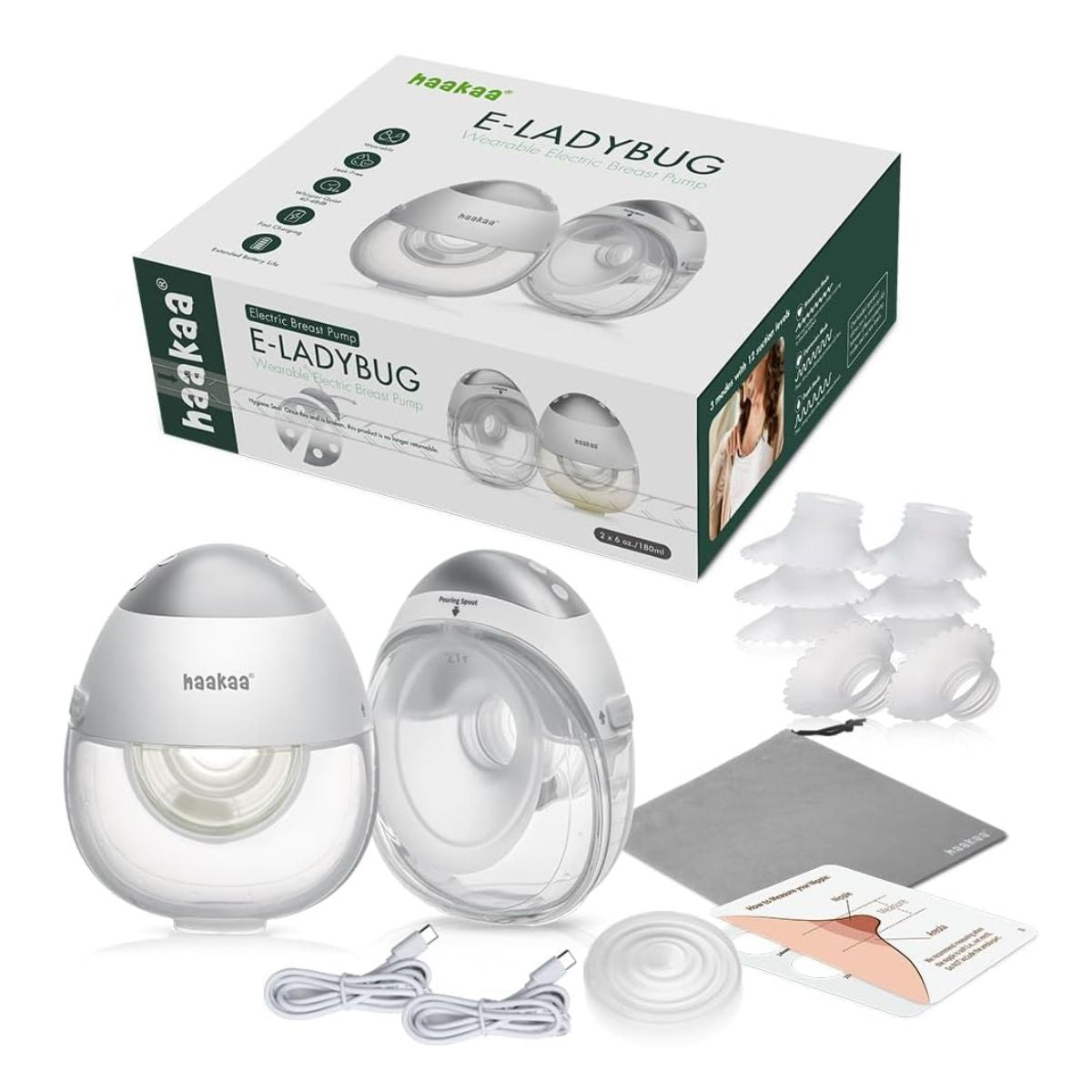 Haakaa E-Ladybug Wearable Electric Breast Pump - 2PK on Luna Baby Store Miami