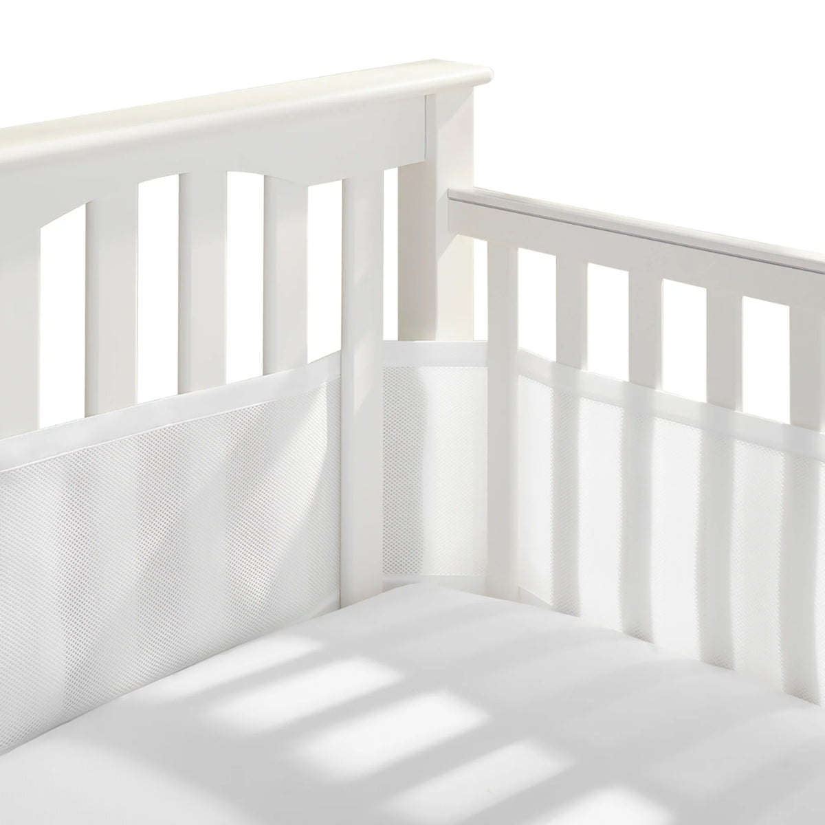 Halo Breathable Mesh Crib Liner for Mini Crib - White on Luna Baby Store Miami