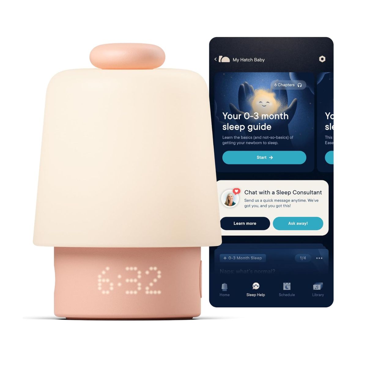 Hatch Baby Smart Night Light & Sound Machine WiFi - Peach