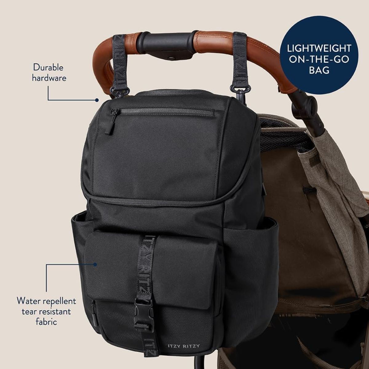 Itzy Ritzy Belong Bucket Backpack Diaper Bag - Black