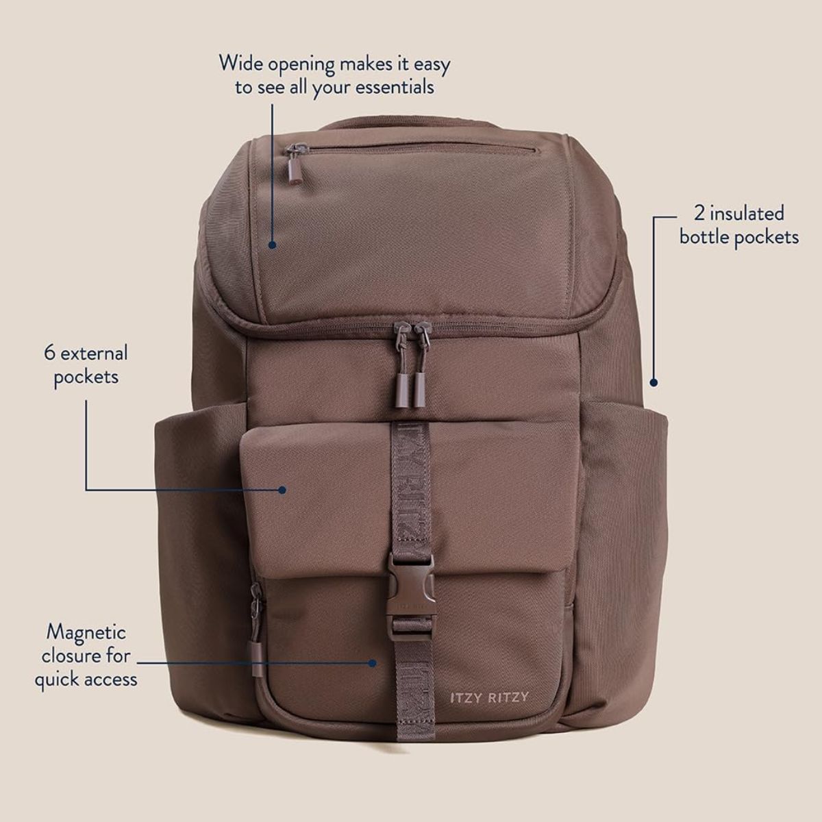 Itzy Ritzy Belong Bucket Backpack Diaper Bag - Mocha