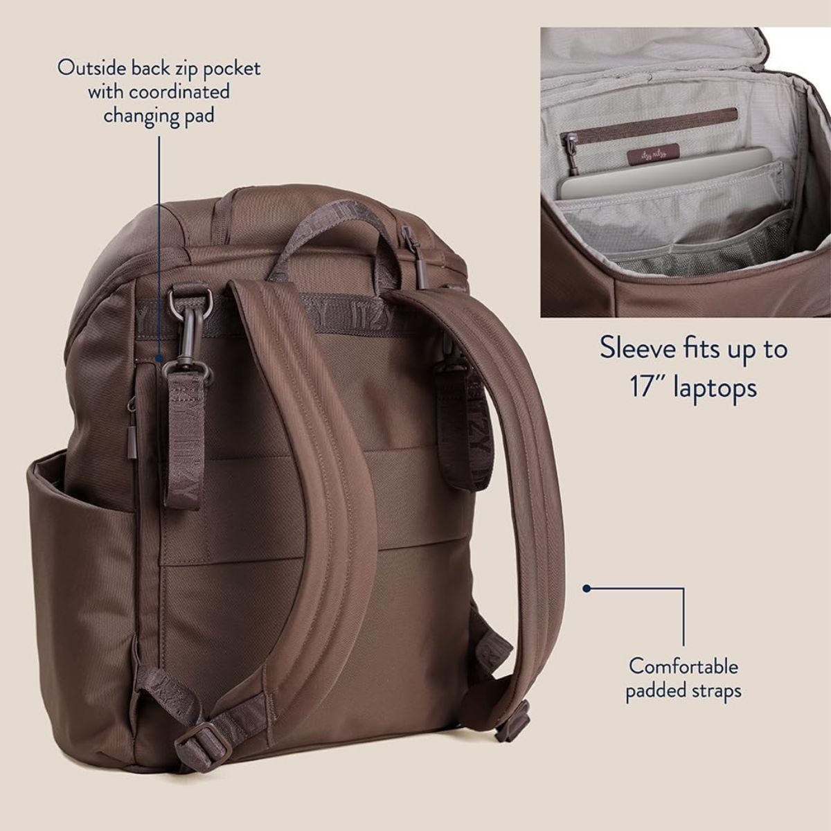 Itzy Ritzy Belong Bucket Backpack Diaper Bag - Mocha