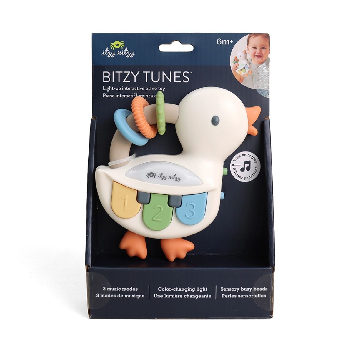Itzy Ritzy Bitzy Tunes Light Up Interactive Piano Toy - Goose