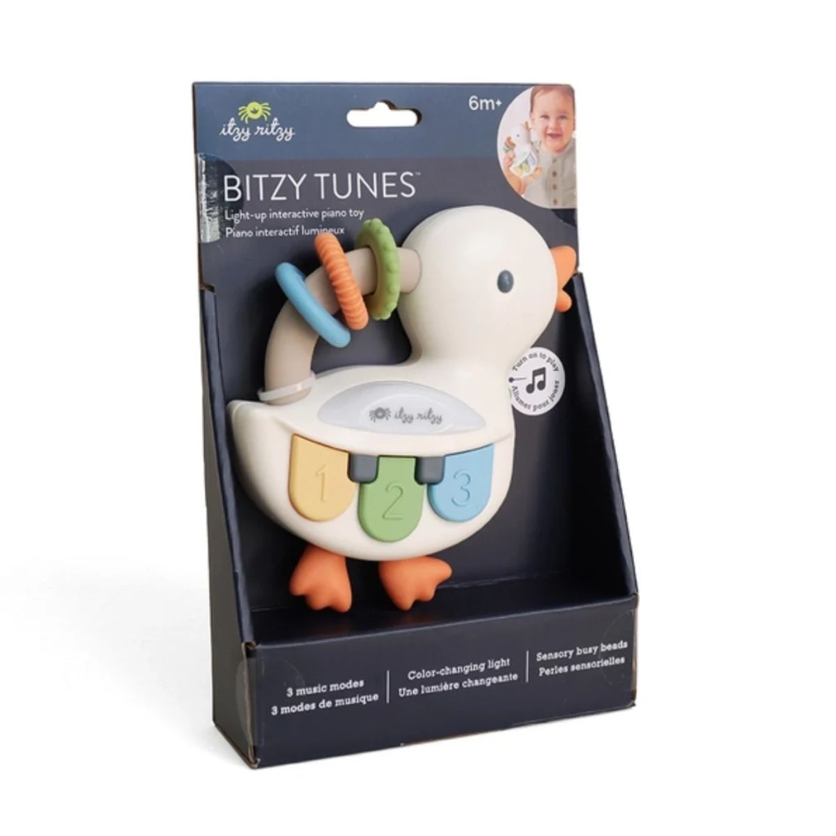 Itzy Ritzy Bitzy Tunes Light Up Interactive Piano Toy - Goose