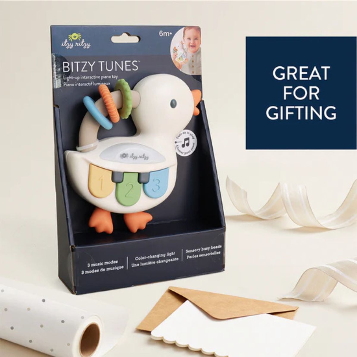 Itzy Ritzy Bitzy Tunes Light Up Interactive Piano Toy - Goose