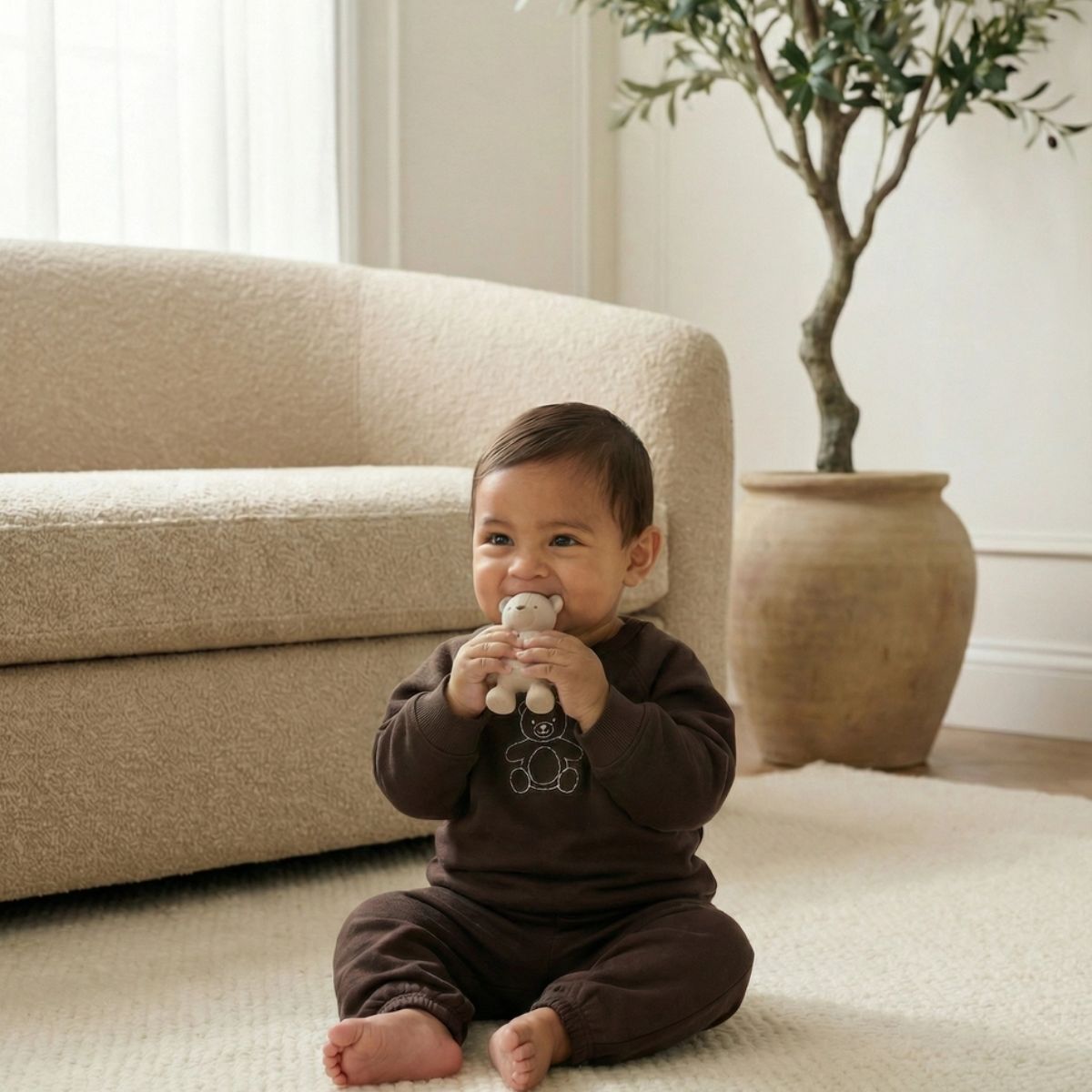 Itzy Ritzy Comfort Chew Natural Rubber Baby Teether & Toy - Bear