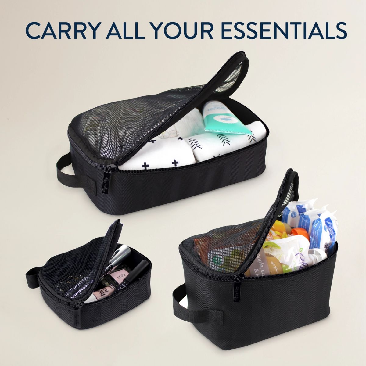Itzy Ritzy Pack Like A Boss Packing Cubes - Matte Black