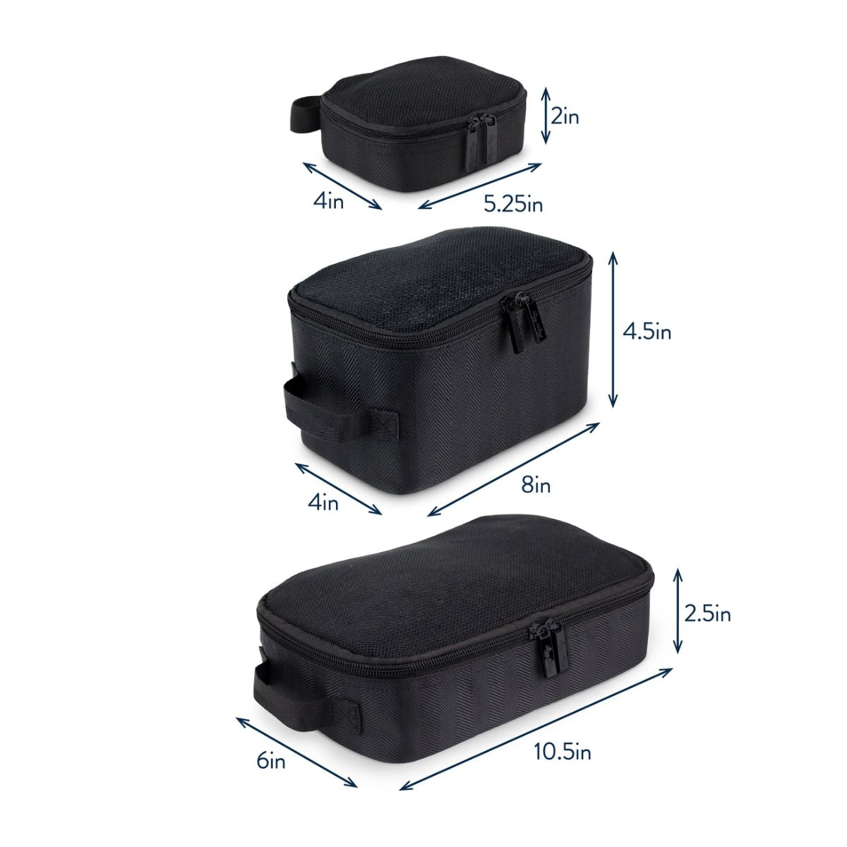 Itzy Ritzy Pack Like A Boss Packing Cubes - Matte Black