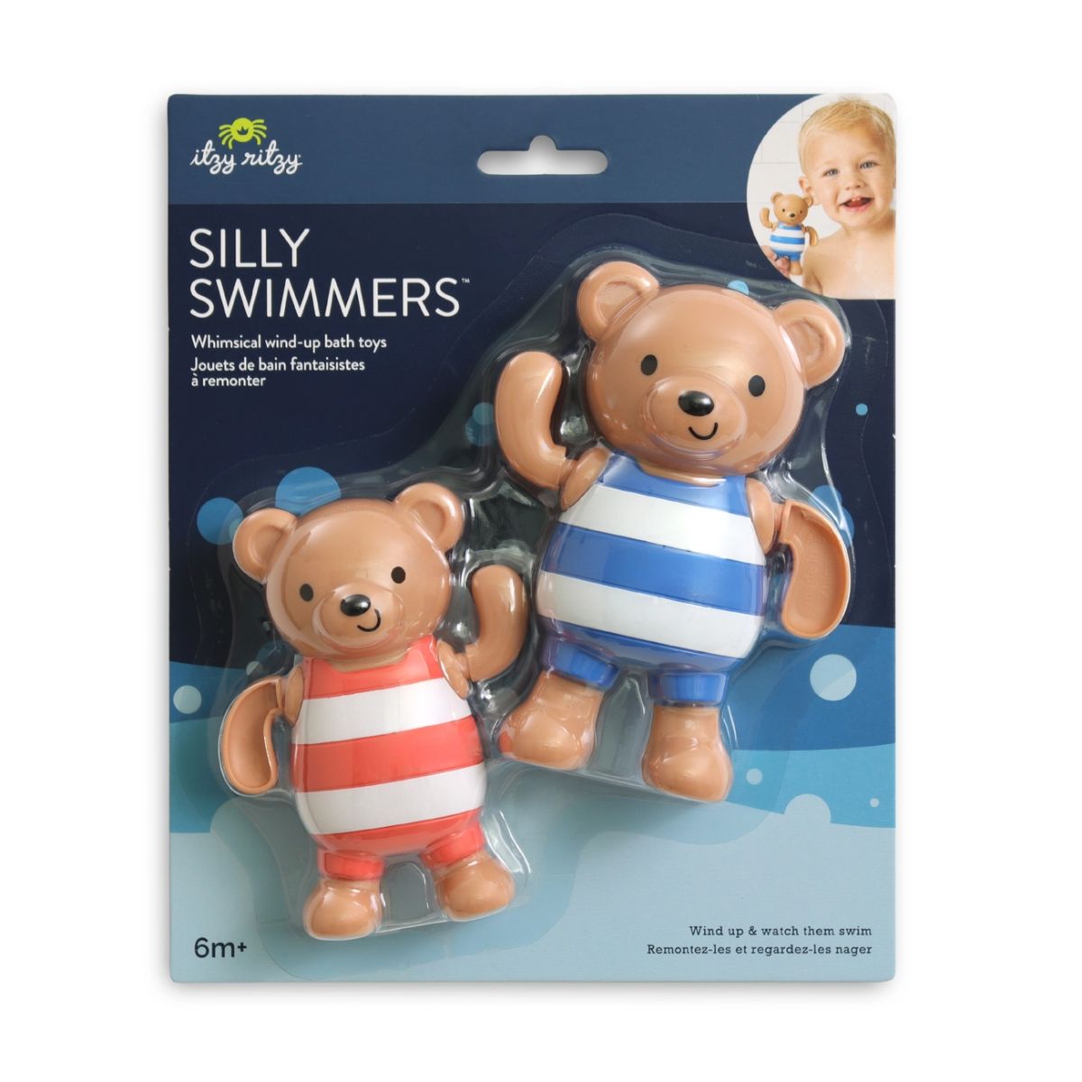 Itzy Ritzy Silly Swimmers Bath Toys 2pk - Bear