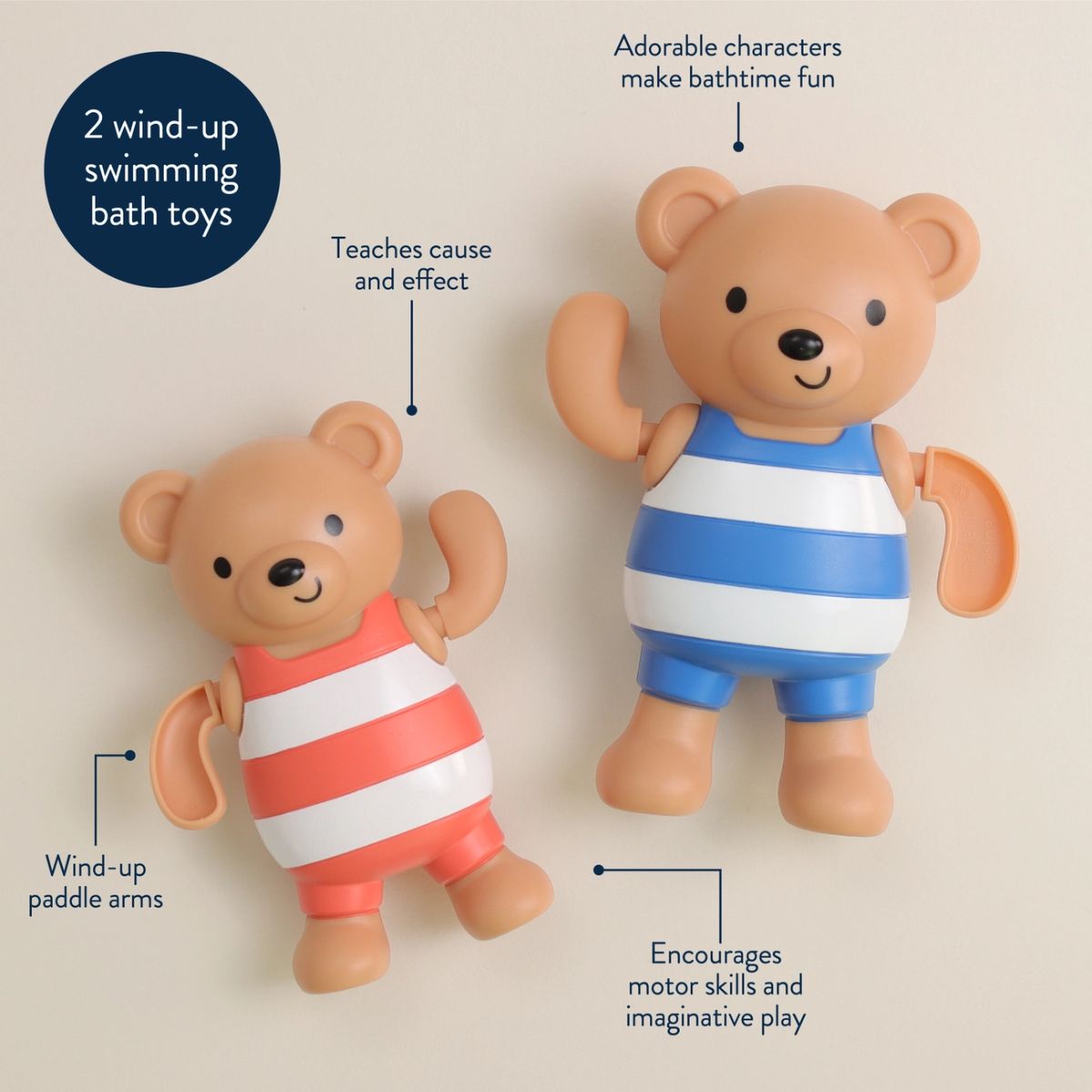 Itzy Ritzy Silly Swimmers Bath Toys 2pk - Bear